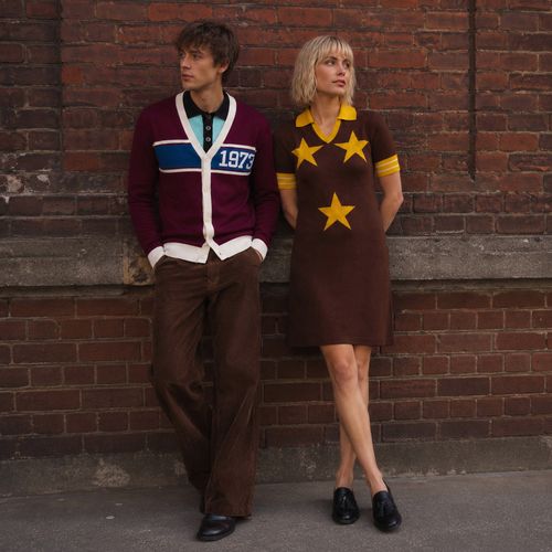 MADCAP VARSITY Y-NECK KNIT CARDIGAN RETRO MOD Ivy League 50s 70s 80s 1973 MC1159 — image 2