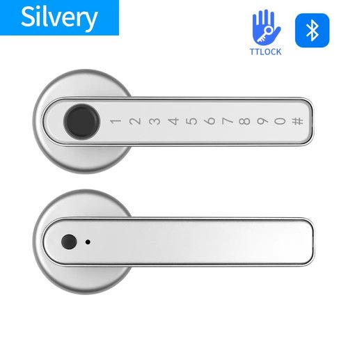 Smart Door Lock Handle With Fingerprint Key card Digital Door Lock Keypad Key En