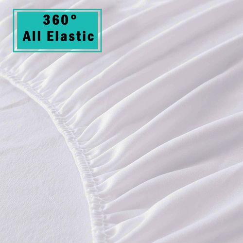 Non-Noisy Waterproof Mattress Protector Fitted Double Bed Cover Anti Allergy Bed — image 11