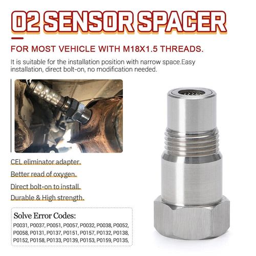 2pcs Oxygen O2 Sensor Spacer Adapter Catalytic Converter Fix Check Engine Light — image 7