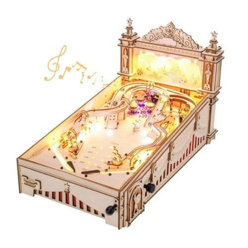 3D Wooden Pinball Machine Robotime Rokr Build Yourself Model Kit — image 2