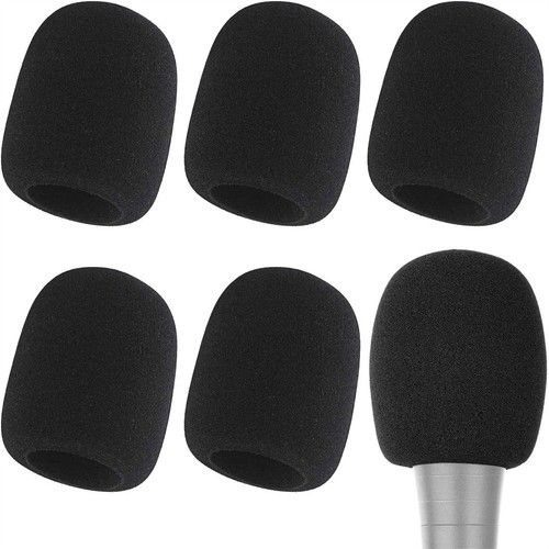6pcs Foam Microphone Cover Pack Handheld Mic Windscreen Sponge Cap Shield