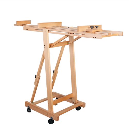Large Studio H-Frame Easel Painting Floor Beech Wood Adjustable Pro Artist Easel — image 11