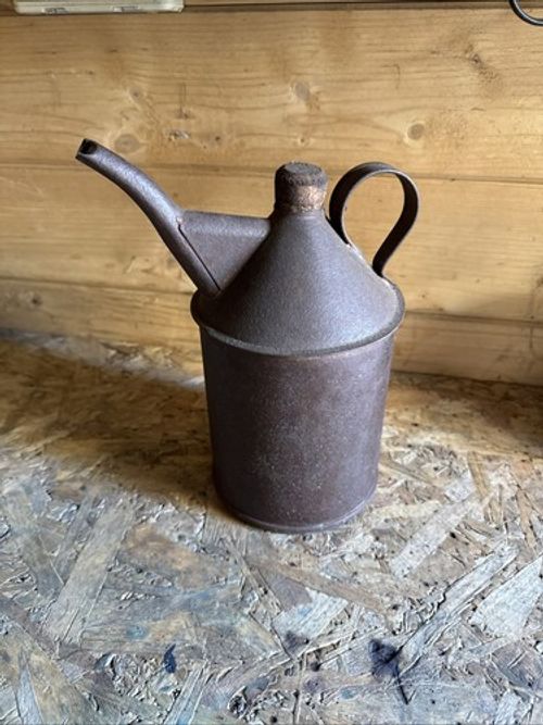 Vintage Antique   Galvanized Kerosene Oil Pourer Can With Handle Railway ?