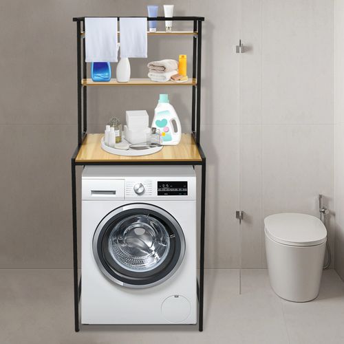 Washer And Dryer Storage Shelf Three-tier bathroom Space Saving Organizer Rack — image 18