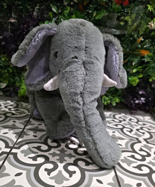 Grey Elephant Plush Soft Toy Stuffed Animal with Tusks, Medium 35-60cm