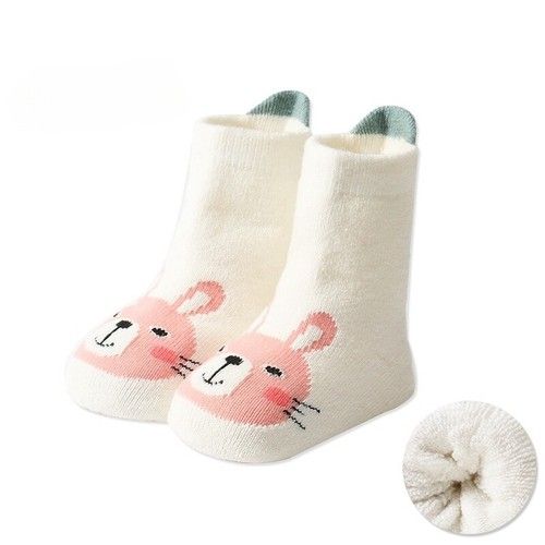 2 Pairs Anti Slip Baby Socks Toddler Kids Floor Socks Warm Baby Boy Girl Socks