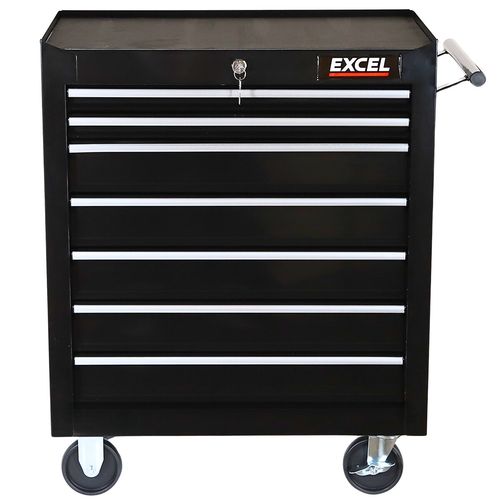 Excel Roller Tool Cabinet Storage Chest Box Garage Workshop 7 Drawers 25" Black — image 9
