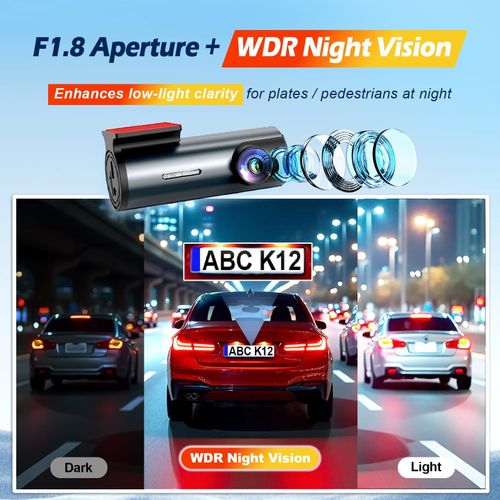 4K UHD GPS Dash Cam G-Sensor 24H Parking Dash Camera App WiFi with Hardwire Kit — image 6