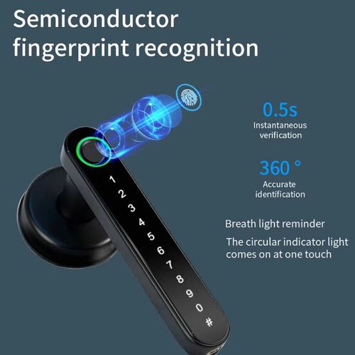 Smart Fingerprint Door Lock Security Electronic Door Lock Biometric Door Handle — image 9
