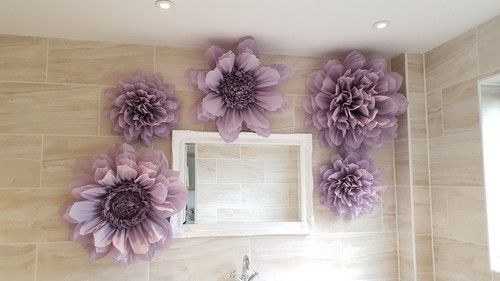 princess theme party pom pom paper flower wall tissue pink decorations birthday