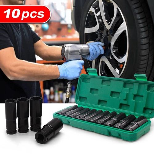 Thin Wall Long Reach Deep Impact Socket Set 1/2" Drive - 10PCS Metric 8-24mm — image 11