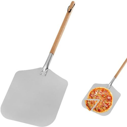 13" Pizza Oven Peel Paddle with Extra Long Wooden Handle for Wood Fired Ovens