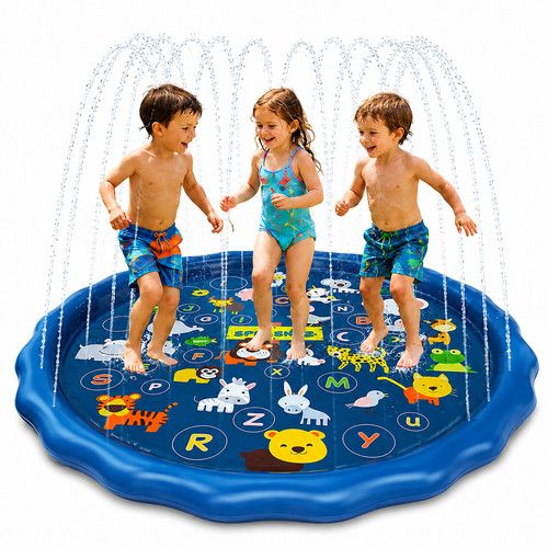 Kids Splash Pad Sprinkler Mat Outdoor Garden Water Play Toys Summer Fun 100cm