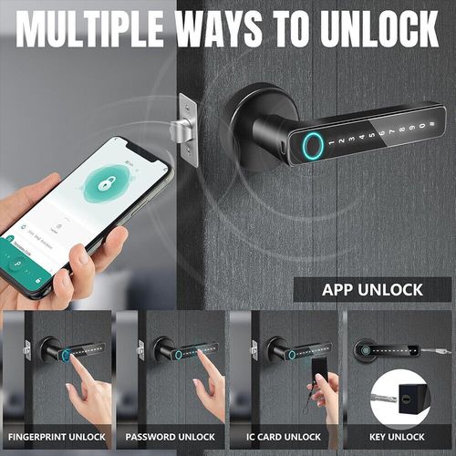 Smart Fingerprint Door Lock Security Electronic Door Lock Biometric Door Handle — image 7