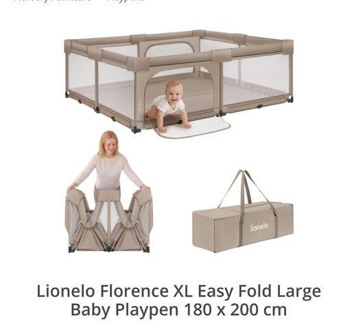 Lionelo Florence XL Easy Fold Large Baby Playpen 180 x 200 cm Foldable