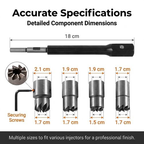 5PC Diesel Injector Seat Cutter Cleaner Tool ‌Carbon Build-Up Cleaning Set — image 4