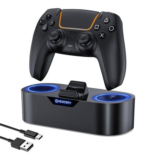 PS5 Controller Charger Dock Fast Charging Station Stand for DualSense Edge Black
