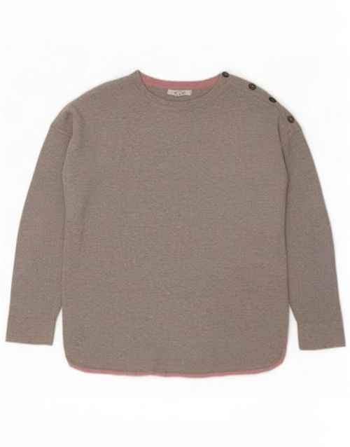 White Stuff Womens Crew Neck Jumper Sweater UK 12 Medium Grey Flecked BA04