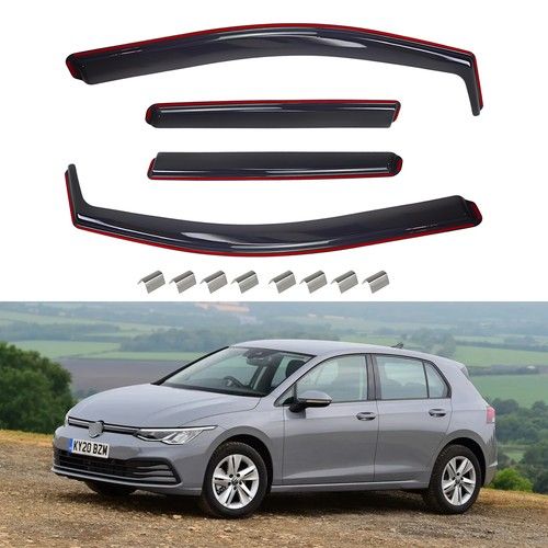 For VW Golf MK8 2020-2026 5-Door Hatchback | Wind Deflectors 4pc Set Visors UK