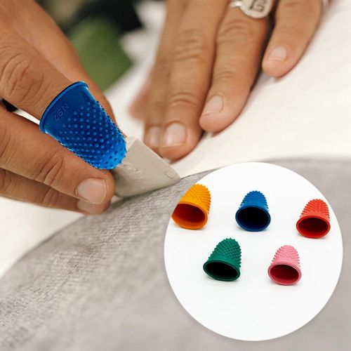 5 Rubber Thimbles for Finger Protection Tips Sewing Craft Work DIY Thumb Guard — image 4