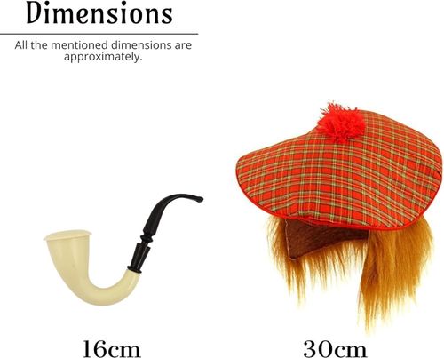 SCOTTISH Mens COSTUME Scotsman Tartan Hat Kilt Hair Burns Night Fancy Dress UK — image 2