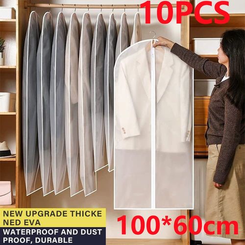 10 Pack Large Hanging Suit Bags ™ Dress Coat Jacket Clothes Cover Dust Protector — image 1