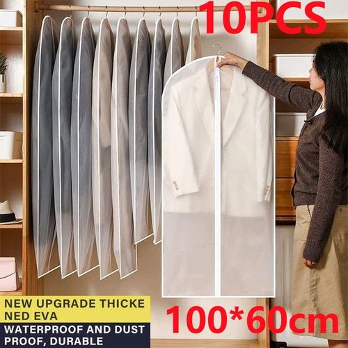 10 Pack Large Hanging Suit Bags ™ Dress Coat Jacket Clothes Cover Dust Protector