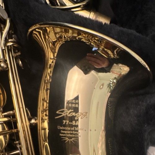 Stagg 77-SA Alto Saxophone Gold Lacquered Brass Body with Case