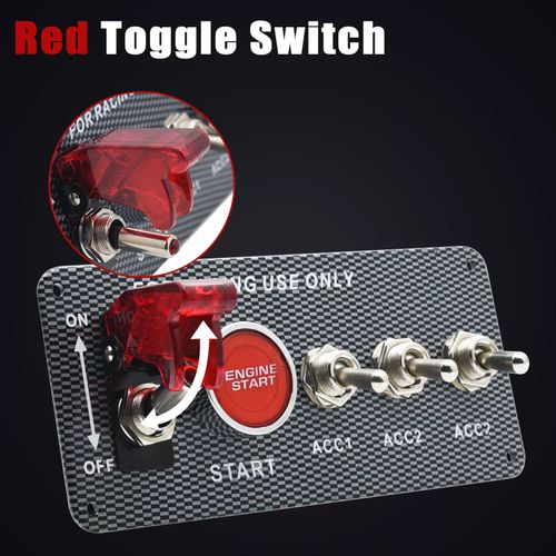 Racing Car Ignition Switch Panel LED Toggle Engine Start Push Button Starter 12V — image 5