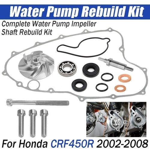 For Honda CRF450R CRF 450 R 02-08 Complete Water Pump Impeller Shaft Rebuild Kit