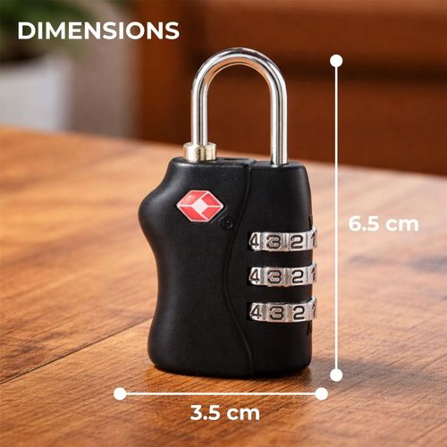 TSA Approved Padlock Code Combination 3 Digit Travel Suitcase Luggage Lock Black — image 3