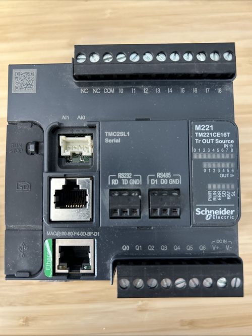 Schneider Modicon TM221CE16T PLC Controller  & TMC2SL1 Com Module RS232 / RS485 — image 1