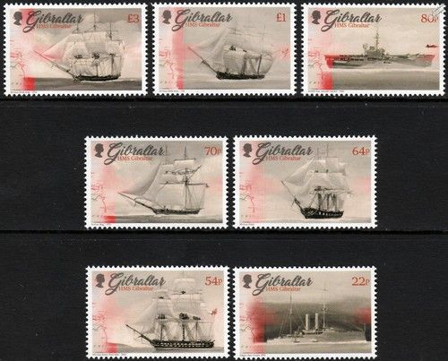 HMS GIBRALTAR Royal Navy Ship Warship 7v MNH Stamp Set FV £6.90 (2017 Gibraltar)