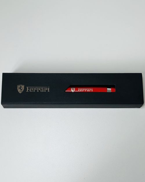 Ferrari Scuderia Red Ballpoint Pen with Gift Box Metal Clip Chrome Trim — image 6