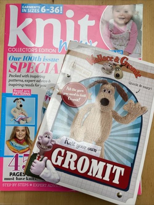 Knit Your Own Gromit Knitting Kit And Knit Now Magazine Issue 100 🧶🐾