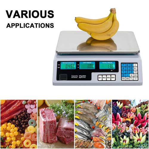 40kg/5g Digital Price Computing Scale for Market Vegetable Fruit Weigh UK Plug — image 7
