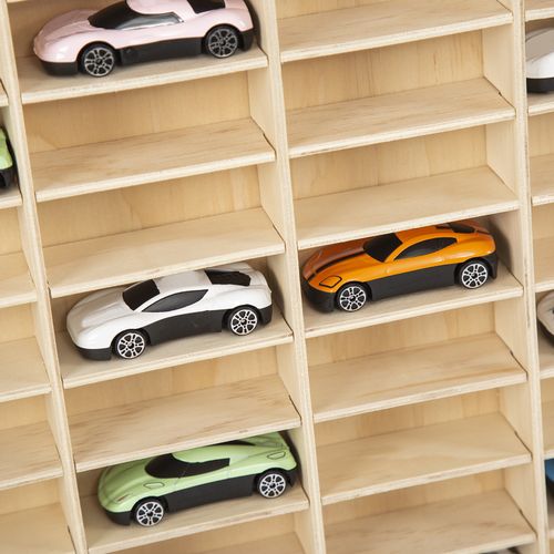 60 Grids Wooden Display Case 1/64 Matchbox Diecast Car Model Storage Rack — image 10
