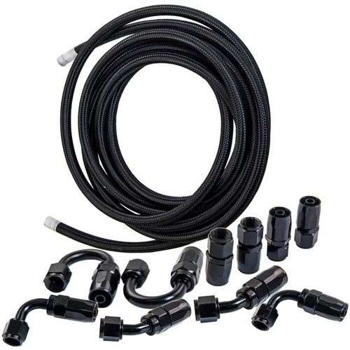 6AN Fuel Line Kit 16FT Nylon Braided Oil Fuel Line Hose Fitting Adapter Kit — image 18