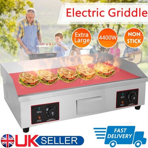 4.4KW Electric Griddle Commercial Counter Top Grill Stainless Kitchen Grill UK