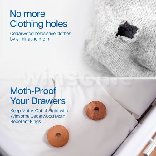 100% Natural Cedar Wood Moth Repellent for Wardrobes Drawers Hanging Cedar Rings — image 4