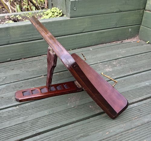 Antique Victorian Edwardian Solid Mahogany Book Stand, Adjustable — image 4