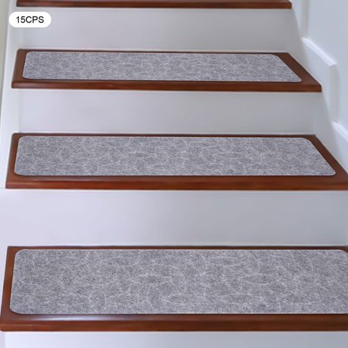 15 Pcs Stair Treads Carpet/Mats Non-Slip Self Adhesive Tape 8 x 30" w/TPR Gray — image 21