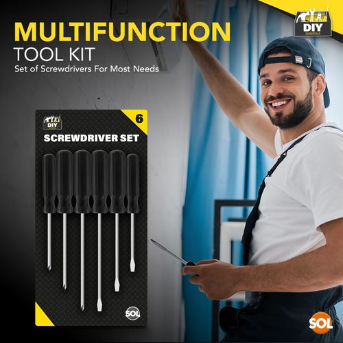 6pk Screwdriver Set Phillips Crosshead Slotted Flathead Non-Slip Precision Tool — image 2