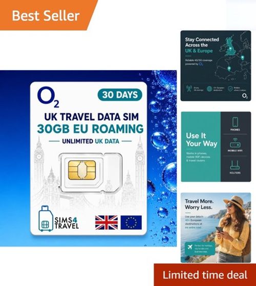 Data-Only SIM for Phones & Routers – O2 Unlimited UK Data +  Roaming Included