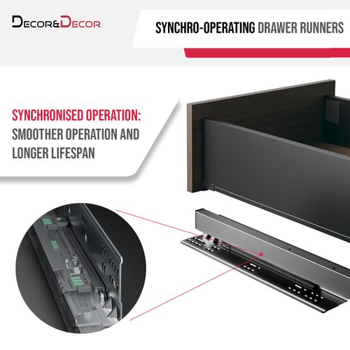 Undermount Drawer Runners Push to Open - Soft Close Synchronized Full Extension — image 7