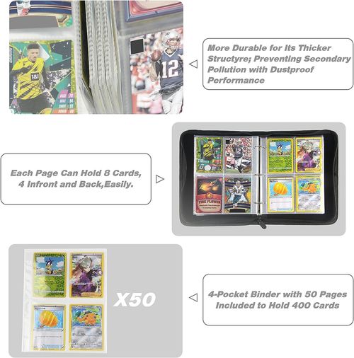 900 Cards Trading Card Album Card Binder Card Folder Card Game Collection Binder — image 4