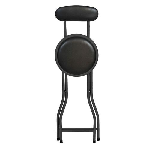 FOLDING BAR STOOL BREAKFAST BLACK PADDED HIGH BACK STOOL ROUND SEAT FOLDABLE NEW — image 16