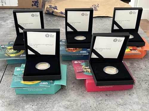 2018 Royal Mint RAF Centenary £2 Silver Proof 5 Coin Set Box COA - Complete