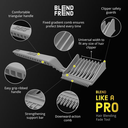 Blend Frend Original Fade Comb – DIY Blending Tool – FOR RIGHT-HANDED USERS –3mm — image 6